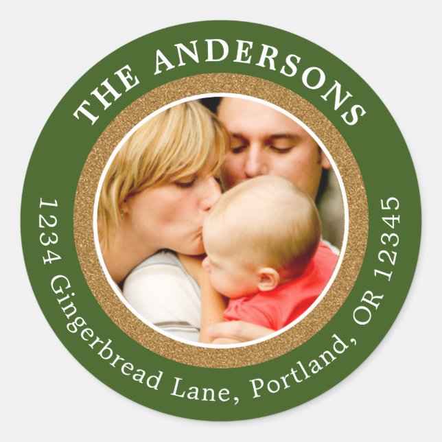 Etiqueta de Endereço de Feriado de Fotografia na B (Frente)