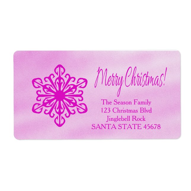 Etiqueta de Endereço de Feriado de Neve Feliz de N (Frente)