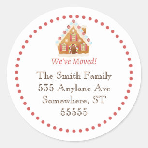 Etiqueta de Endereço de Feriado - Vermelho Movido