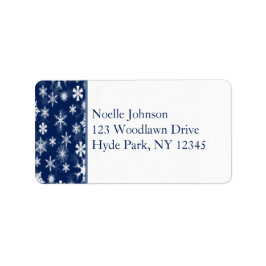 Etiqueta de Endereço de Flocos de Neve Brancos e m