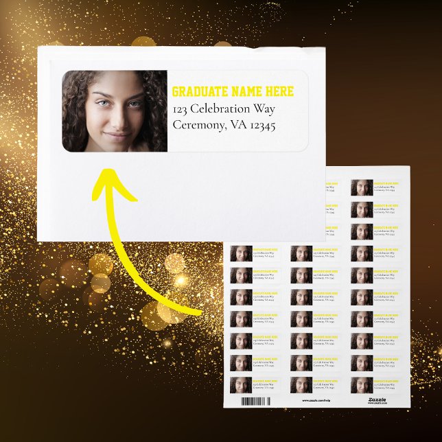 Etiqueta de endereço de foto do Formando 2024 (Criador carregado)