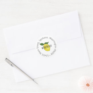 Etiqueta de endereço de limão ou selo de envelope