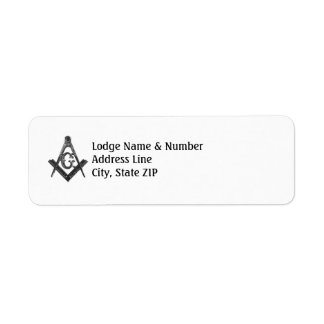 Etiqueta de Endereço de Lodge Masonic Style