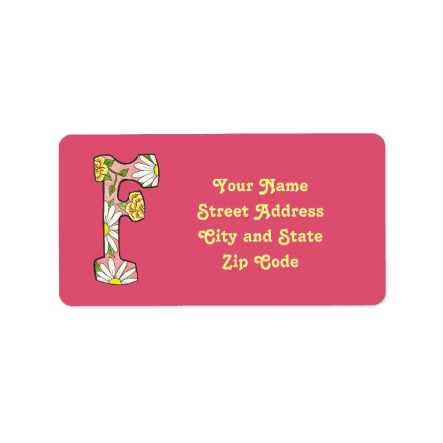 Etiqueta de endereço de margarida para personaliza (Frente)