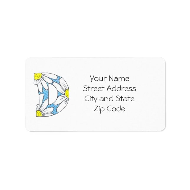 Etiqueta de endereço de margarida para personaliza (Frente)