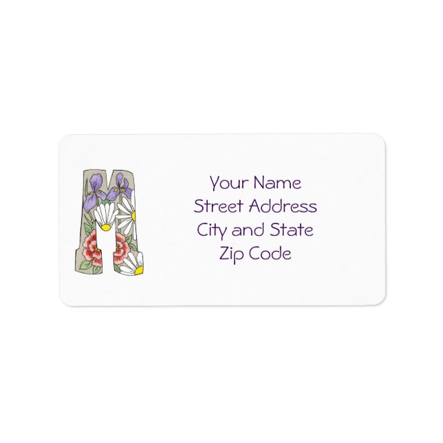 Etiqueta de endereço de margarida para personaliza (Frente)