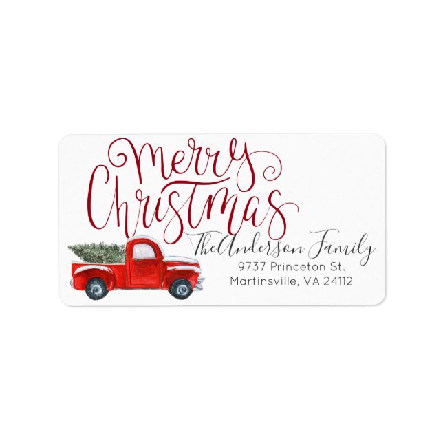 Etiqueta de Endereço de Natal Coordenada (Frente)