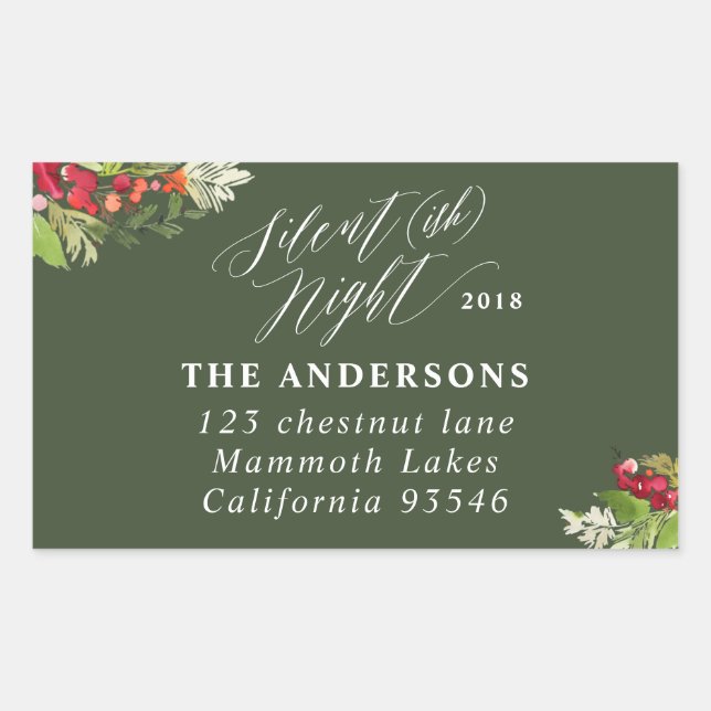 Etiqueta de endereço de Natal em silêncio (ish) (Frente)