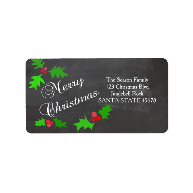 Etiqueta de endereço de Natal feliz (Frente)