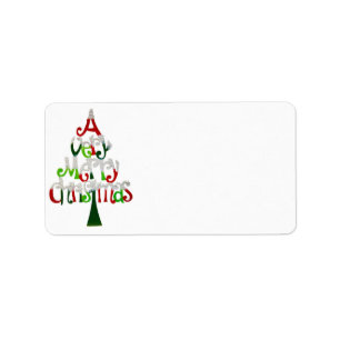 Etiqueta de Endereço de Natal Merry