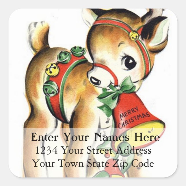Etiqueta de Endereço de Natal para a Pequena Revis (Frente)