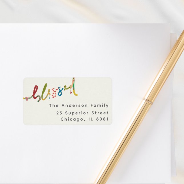 Etiqueta de Endereço de Natal pintado à mão (Criador carregado)