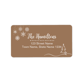 Etiqueta de Endereço de Natal Simples Elegante