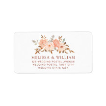 Etiqueta de Endereço de Noiva & Noivo Floral Aquar