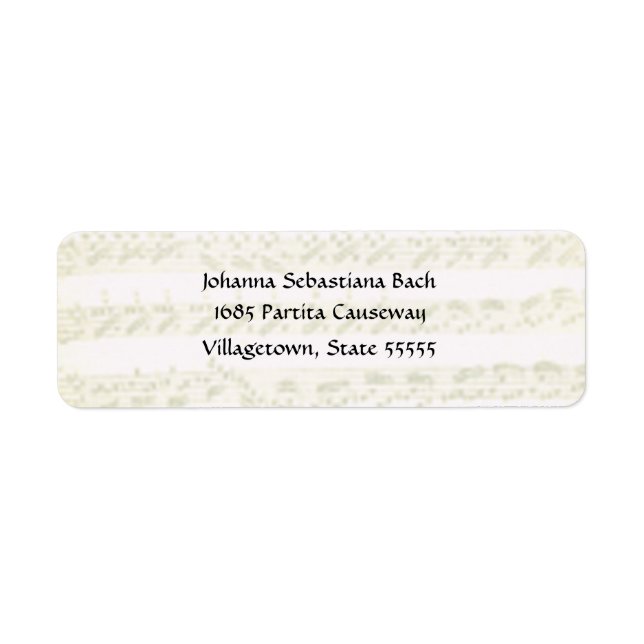 Etiqueta de Endereço de Partita Bach (Frente)