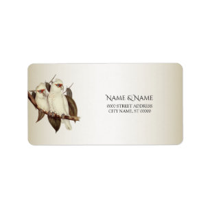 Etiqueta de Endereço de Pássaros Brancos