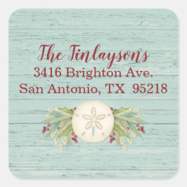 Etiqueta de Endereço de Praia de Natal Costeiro