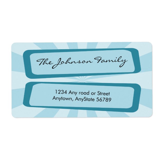 Etiqueta de Endereço de Raio Azul (Frente)