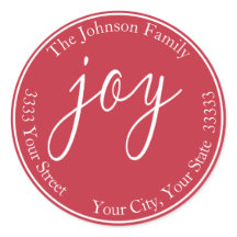 Etiqueta de Endereço de Regresso de Feriado de Joy