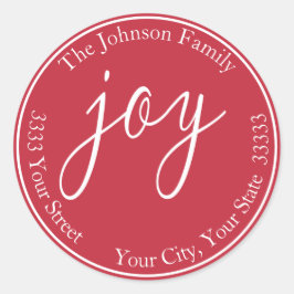 Etiqueta de Endereço de Regresso de Feriado de Joy