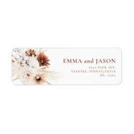 Etiqueta de Endereço de Remessa Floral Boho