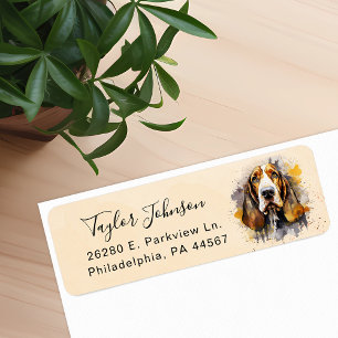 Etiqueta de Endereço de Remetente Basset Hound