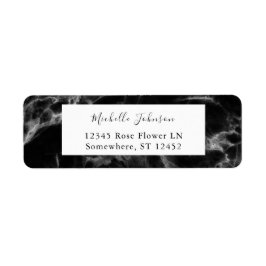Etiqueta de Endereço de Remetente Black Marble 2