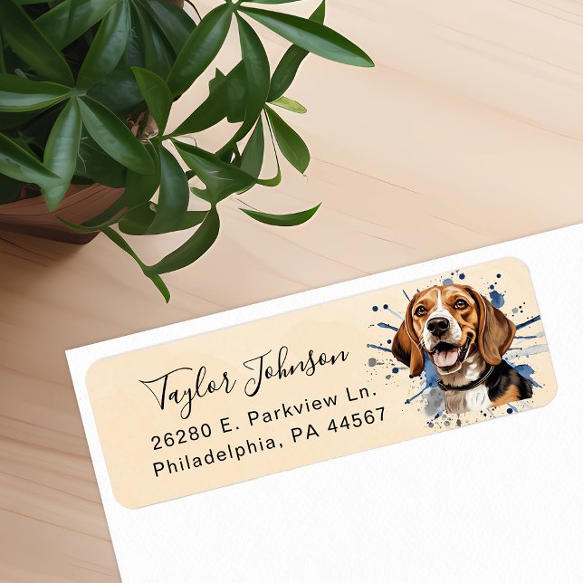 Etiqueta de Endereço de Remetente de Beagle (Criador carregado)
