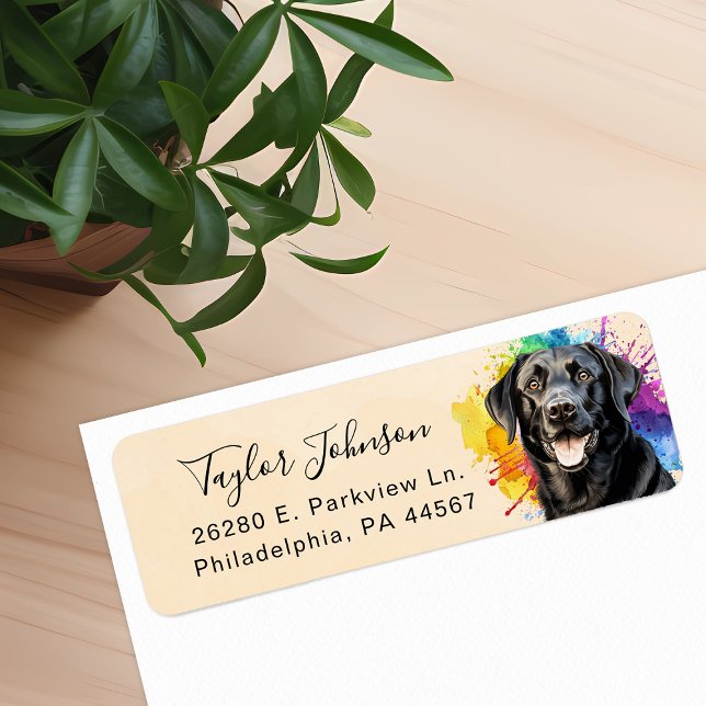 Etiqueta de Endereço de Remetente de Cachorro Lab  (Criador carregado)