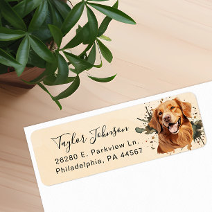 Etiqueta de Endereço de Remetente de Golden Retrie