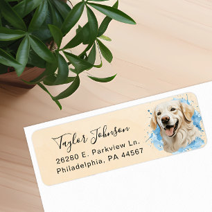 Etiqueta de Endereço de Remetente de Golden Retrie