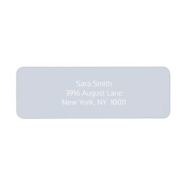 Etiqueta de endereço de retorno azul-claro e branc