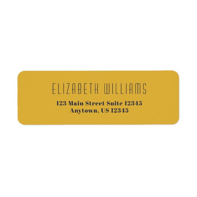 Etiqueta de Endereço de Retorno Azul Moderno Doura (Frente)