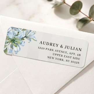 Etiqueta de Endereço de Retorno Blue Lily & Soft G