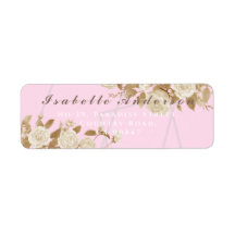 Etiqueta de endereço de retorno cor-de-rosa para R