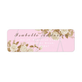 Etiqueta de endereço de retorno cor-de-rosa para R