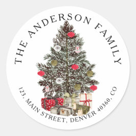 etiqueta de endereço de retorno da árvore de pinhe