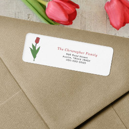 Etiqueta de Endereço de Retorno da Flor de Tulip P