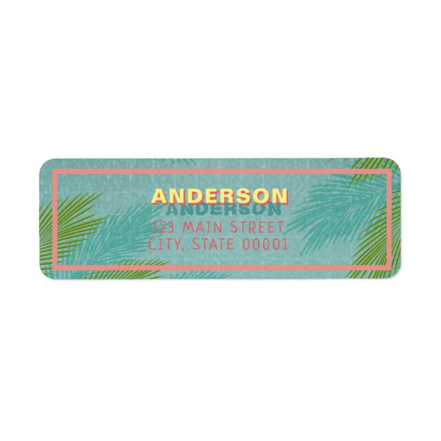 Etiqueta de Endereço de Retorno da Piscina Palm (Frente)