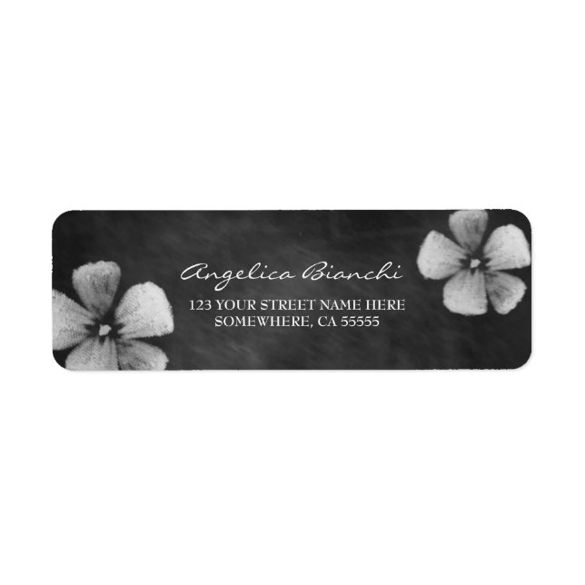 Etiqueta de Endereço de Retorno das Flores de Chal (Frente)