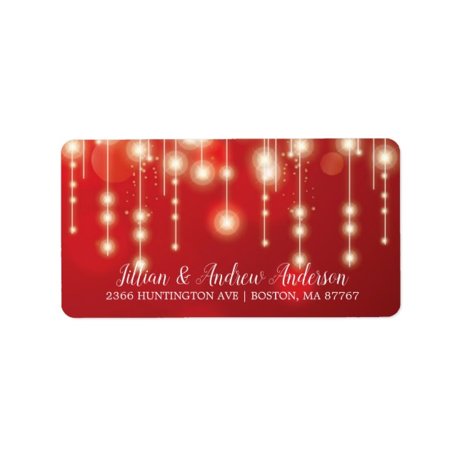 Etiqueta de Endereço de Retorno das Luzes Vermelha (Frente)