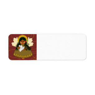 Etiqueta de Endereço de Retorno de Anjo com Porta