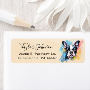 Etiqueta de Endereço de Retorno de Boston Terrier