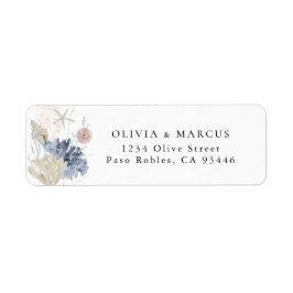 Etiqueta de Endereço de Retorno de Casamento Azul