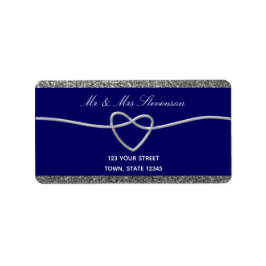Etiqueta de Endereço de Retorno de Casamento Azul