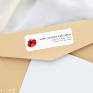 Etiqueta de Endereço de Retorno de Casamento Flor