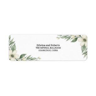 Etiqueta de Endereço de Retorno de Casamento Flora