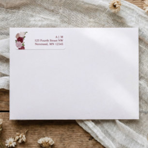 Etiqueta de Endereço de Retorno de Casamento Flora