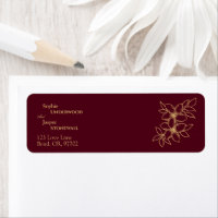 Etiqueta de Endereço de Retorno de Casamento Flora