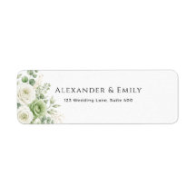 Etiqueta de Endereço de Retorno de Casamento Flora